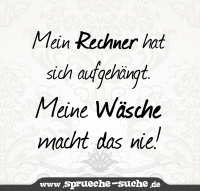 Mein Rechner hat sich aufgehängt. Meine Wäsche macht das nie!