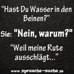 “Hast Du Wasser in den Beinen?” Sie: "Nein, warum?" “Weil meine Rute ausschlägt...”