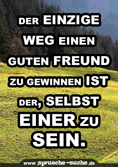 Der einzige weg einen Guten Freund zu Gewinnen ist der, selbst einer zu sein.