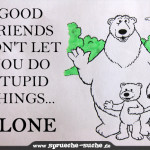 Good friends don't let you do stupid things ... alone