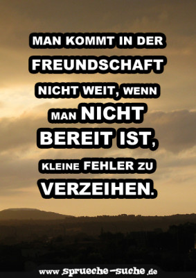 Man kommt in der Freundschaft nicht weit, wenn man nicht bereit ist
