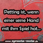 Petting ist, wenn einer seine Hand mit ihm Spiel hat...