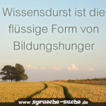 Wissensdurst ist die flüssige Form von Bildungshunger