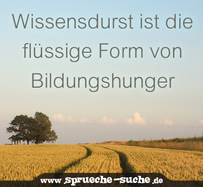 Wissensdurst ist die flüssige Form von Bildungshunger