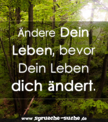 Ändere Dein Leben, bevor Dein Leben dich ändert. SprücheSuche