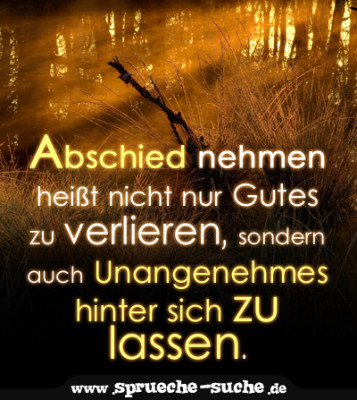Abschied nehmen heißt nicht nur Gutes zu verlieren, sondern auch