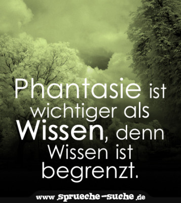 Phantasie ist wichtiger als Wissen, denn Wissen ist begrenzt. Sprüche