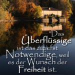 Das Überflüssige ist das zutiefst Notwendige, weil es der Wunsch der Freiheit ist.