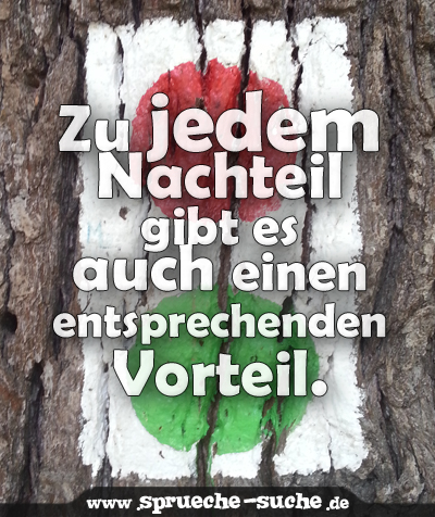 Zu jedem Nachteil gibt es auch einen entsprechenden Vorteil.