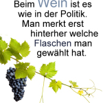 Beim Wein ist es wie in der Politik. Man merkt erst hinterher welche Flaschen man gewählt hat.