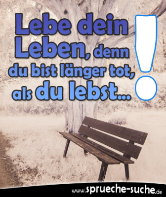 Lebe dein Leben, denn du bist länger tot, als du lebst... SprücheSuche