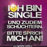 Ich bin Single und zudem schüchtern. Bitte sprich MICH an!