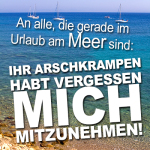 An alle, die gerade im Urlaub am Meer sind: Ihr Arschkrampen habt vergessen mich mitzunehmen!