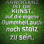 Arroganz ist die Kunst, auf die eigene Dummheit auch noch stolz zu sein.