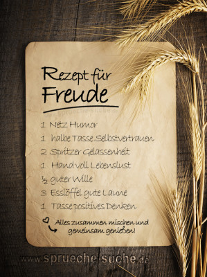 Rezept für Freude - Alles zusammen mischen und gemeinsam genießen