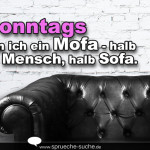 Sonntags bin ich ein Mofa - halb Mensch, halb Sofa.