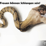 Anti-Männerspruch - Mann im Schlangenkörper