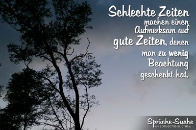 Spruch mit Baum im Wind nach Sonnenuntergang