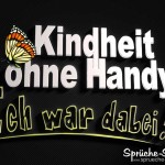 ironisches Spruchbild mit Schmetterling über Handys