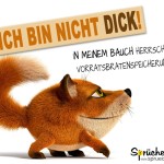 Dicker Fuchs mit Braten im Bauch