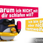 Sexspruch mit Bild und Pinguin