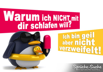 Sexspruch mit Bild und Pinguin