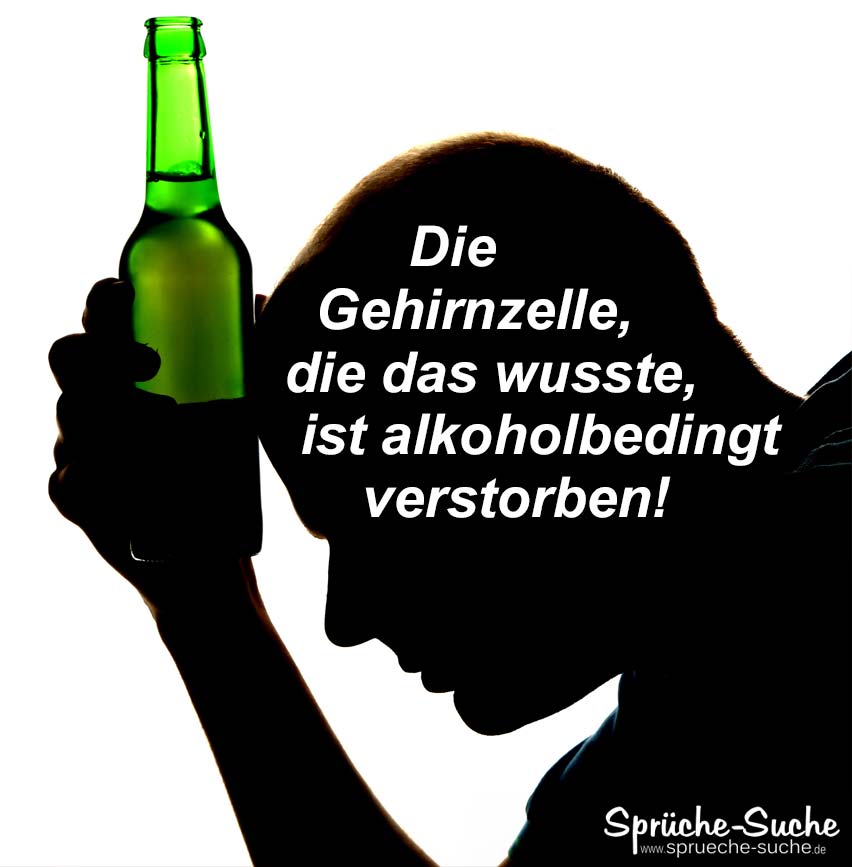 Alkoholsprüche Gehirnzelle SprücheSuche