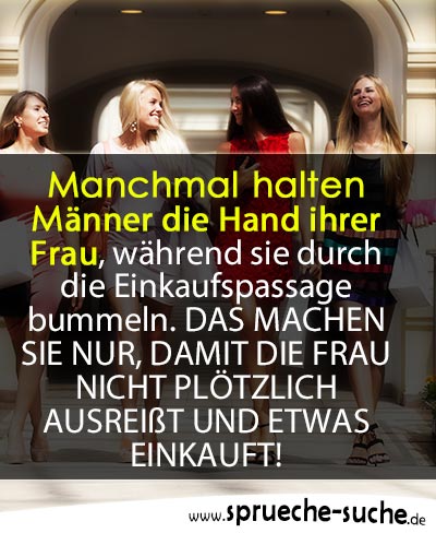 Lustiger Spruch über das Händchenhalten bei Männer und Frauen beim Bummeln