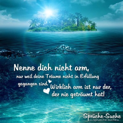 Tropische Insel mit Unterwasserwelt mit nachdenklichen Spruch