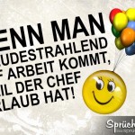 Freudestrahlendes Gesicht, hängend an bunten Luftballons mit Spruch