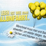 Aufmunterndes Spruchbild mit gelben Ballons und schönem Spruch