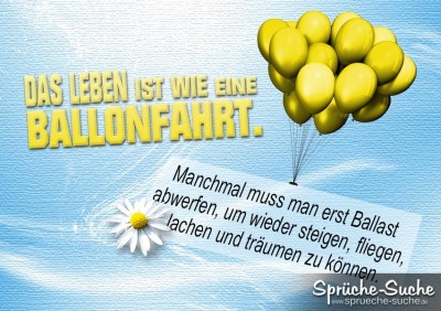 Aufmunterndes Spruchbild mit gelben Ballons und schönem Spruch