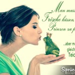 Prinzessin küsst grünen Frosch mit Krone