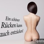 Redensart Ein schöner Rücken - Nackte Frau mit schwarzen Haaren