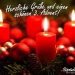 Adventskranz mit einer Kerze zum 3. Advent