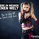 Gothik Frau mit langen Haarzöpfen - Cooles Spruchbild