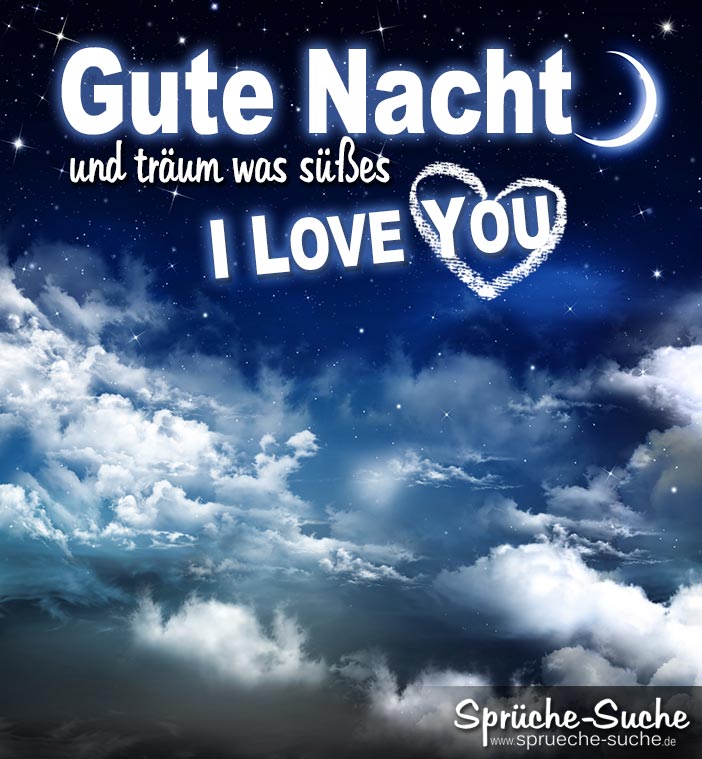 Gute Nacht Bild für Verliebte I LOVE YOU SprücheSuche