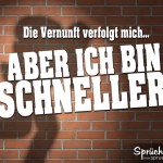 Vernuft lustiges Spruchbild - Schattenmann beleuchtet an Mauer