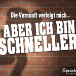 Vernuft lustiges Spruchbild - Schattenmann beleuchtet an Mauer