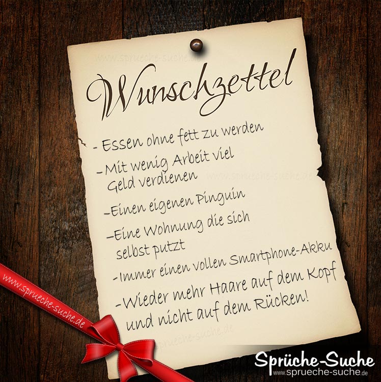 Lustiger Wunschzettel für den Weihnachtsmann