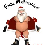 halbnackter Weihnachtsmann aus lustige Weihnachtskarte