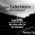 düsteres Spruchbild - Was ist das Geheimnis des Lebens