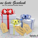 3 Geschenke mit Bändchen und schönen Sprüchen