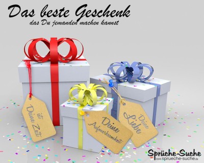3 Geschenke mit Bändchen und schönen Sprüchen