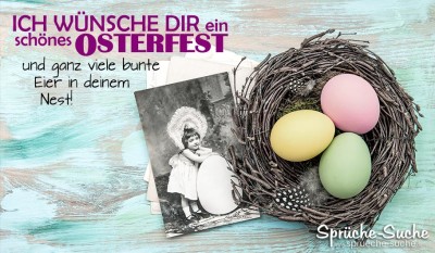 Schöne nostalgische Karte zum Osterfest