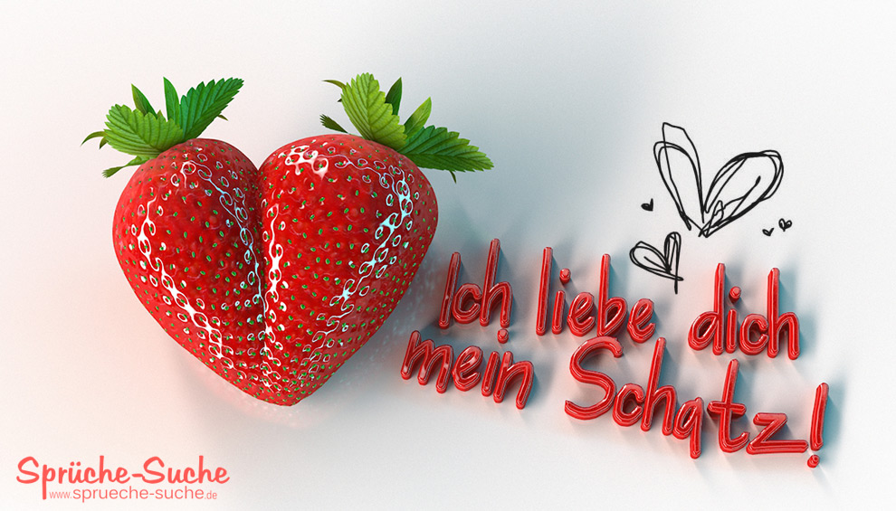 Ich liebe dich - Erdbeerherz - Sprüche-Suche