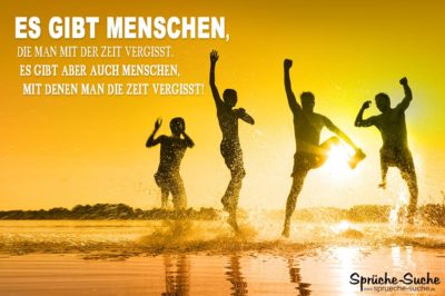 Freundschaftsspruch zum Nachdenken mit Freunden im Wasser