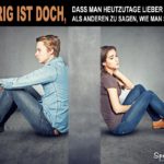 Beziehungsproblem-Spruch Partnerschaft - Mann und Frau schweigen sich an