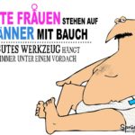 Mann in Unterwäsche - Dicker Bauch witziger Spruch mit Bild