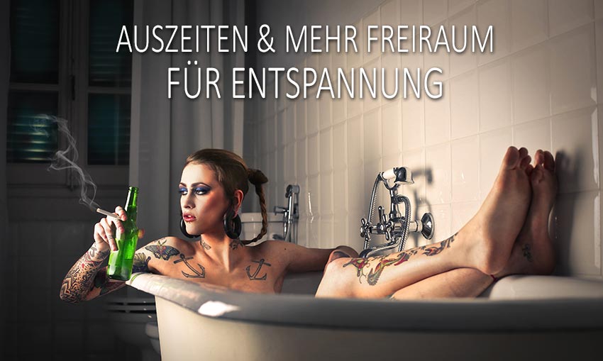 In der Badewanne eine Auszeit nehemen